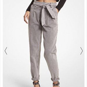 Michael Kors Gray Denim Belted Jeans